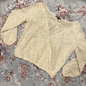 NWOT American Eagle Long Sleeve Wrap Crochet Top